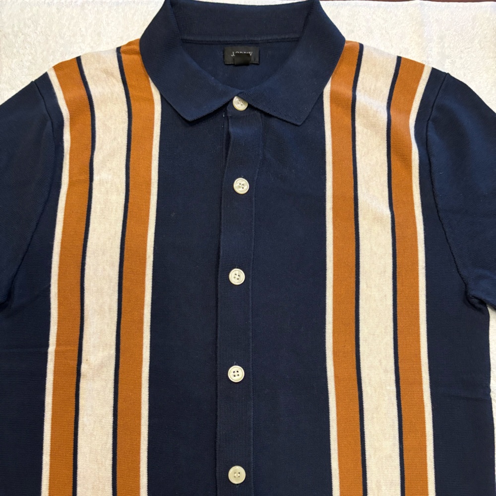 J. Crew knit button up polo shirt